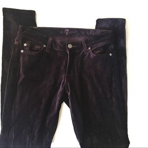 7FAMK Velvet Purple Skinny Pants